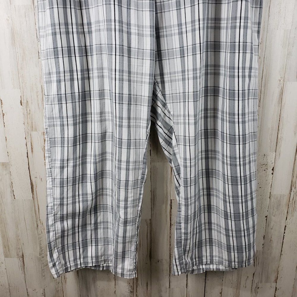 Cacique Womens Lounge Pants White Gray Plaid - Picture 3 of 7